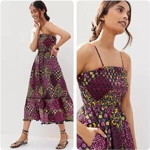$178 ANTHROPOLOGIE NWT Pink Floral Retro Dress – Medium
